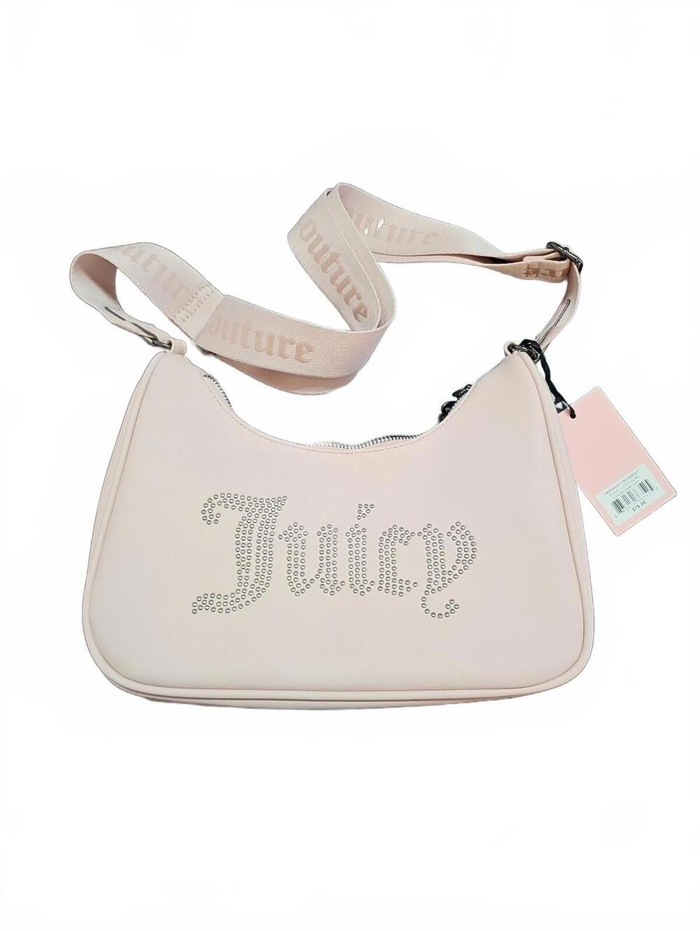 Juicy Couture Pink Clay Obsession Crossbody Bag Purse Pink With Rhinestones NWT